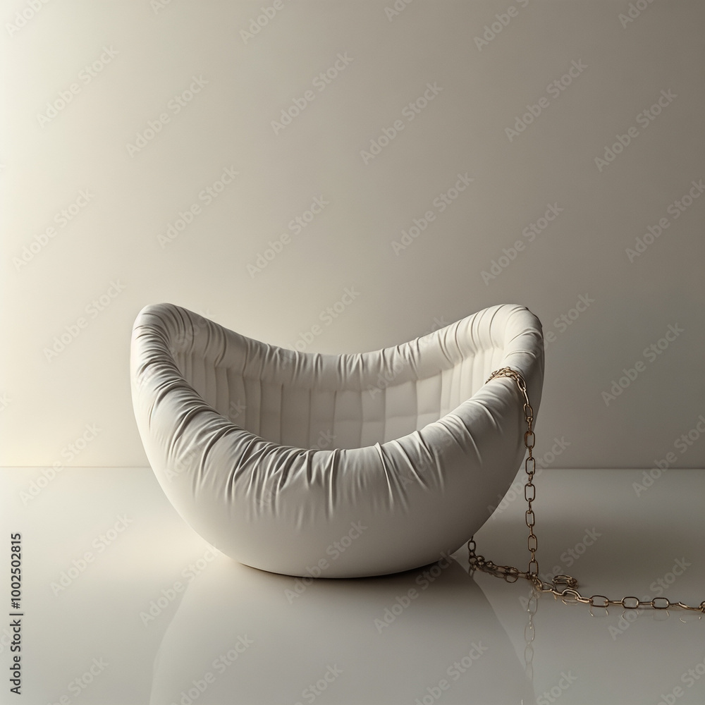 White bowl with a chain hanging from it White bowl with a chain hanging from it