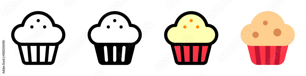 Editable cupcake, muffin vector icon. Food, restaurant. Part of a big icon set family. Perfect for web and app interfaces, presentations, infographics, etc Editable cupcake, muffin vector icon. Food, restaurant. Part of a big icon set family. Perfect for web and app interfaces, presentations, infographics, etc