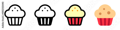 Editable cupcake, muffin vector icon. Food, restaurant. Part of a big icon set family. Perfect for web and app interfaces, presentations, infographics, etc