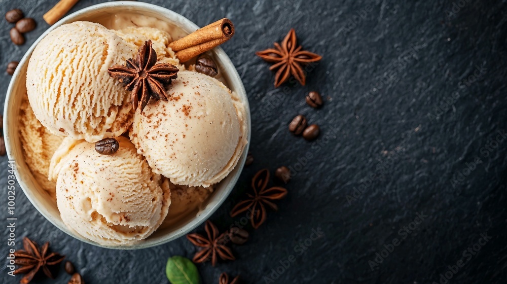 Delicious Creamy Ice Cream with Cinnamon and Star Anise for a Perfect Dessert Experience Delicious Creamy Ice Cream with Cinnamon and Star Anise for a Perfect Dessert Experience