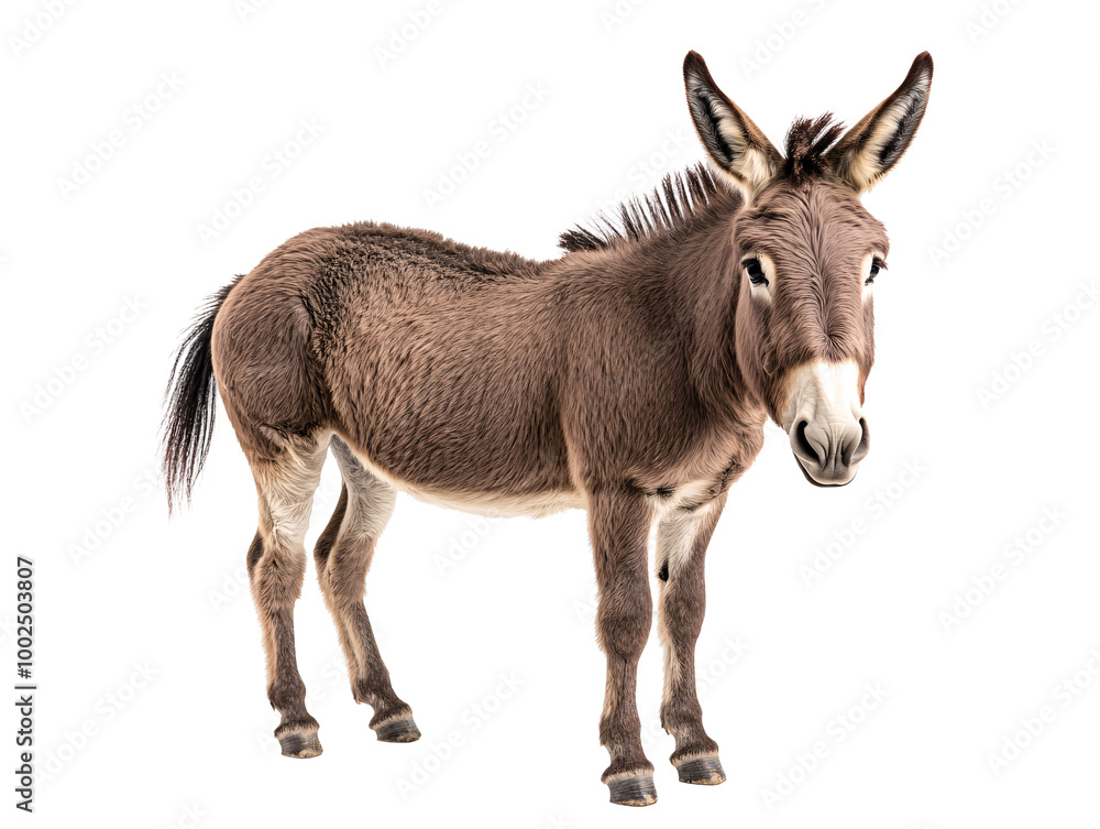 Fototapeta premium a donkey standing on a white background