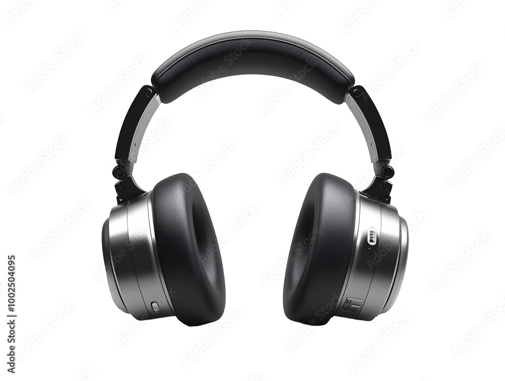 a pair of black and silver headphones a pair of black and silver headphones