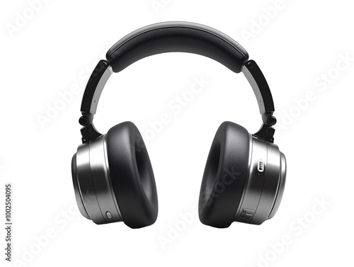 a pair of black and silver headphones