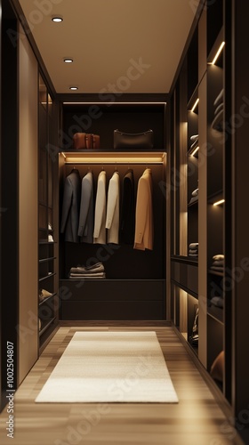 A Spacious And Well-Organized Modern Walk-in Closet