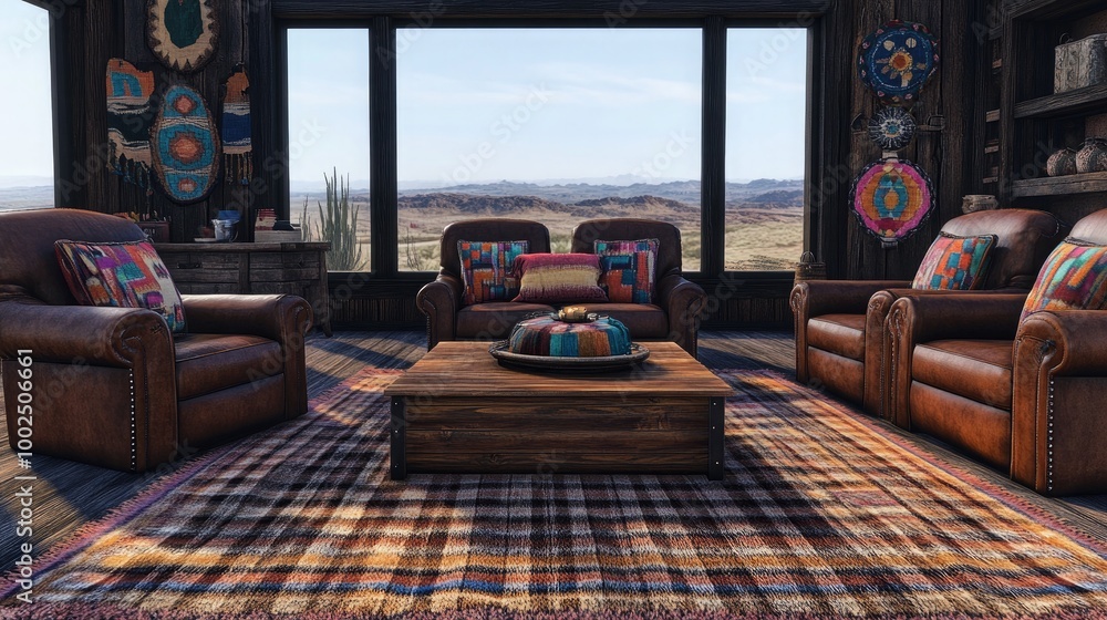 Fototapeta premium A sophisticated lounge area in southwestern style