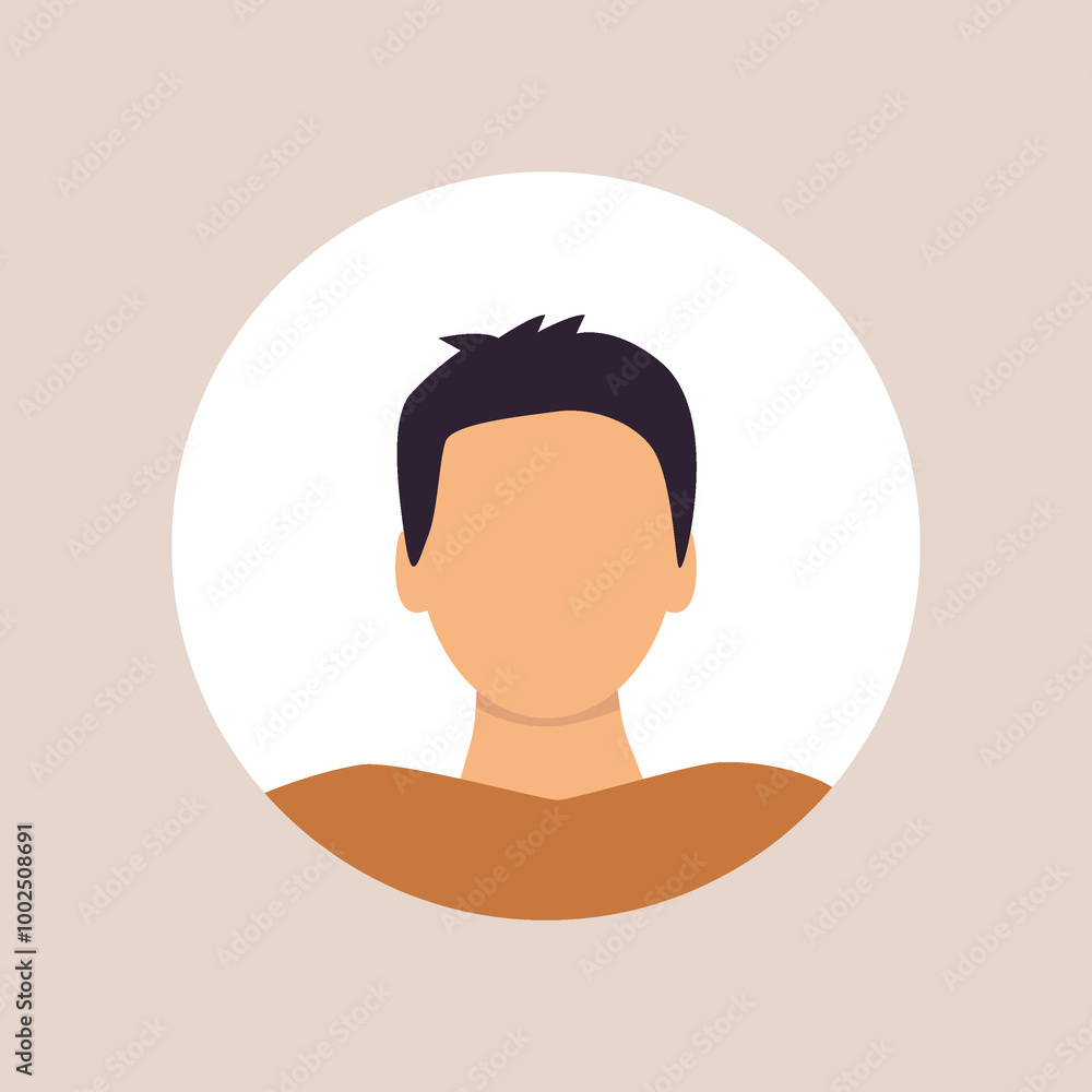 Flat illustration. Stylish profile of a man. Avatar, user profile, person icon, silhouette, profile picture. Suitable for social media profiles, icons, screensavers and as a template.. Flat illustration. Stylish profile of a man. Avatar, user profile, person icon, silhouette, profile picture. Suitable for social media profiles, icons, screensavers and as a template..