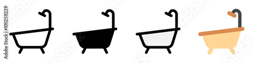 Editable bath tub, bathroom vector icon. Part of a big icon set family. Perfect for web and app interfaces, presentations, infographics, etc