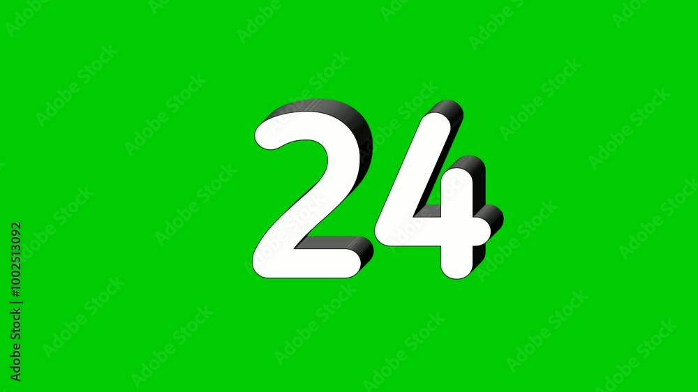 3D Number 24 twenty four sign symbol animation motion graphics icon on green screen background,the number reveal on smoke,cartoon video number for video elements 3D Number 24 twenty four sign symbol animation motion graphics icon on green screen background,the number reveal on smoke,cartoon video number for video elements