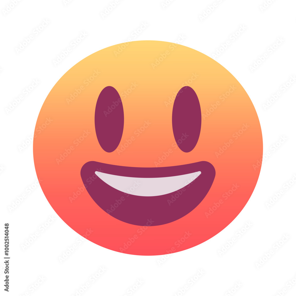 Fototapeta premium Grinning face with big eyes emoji icon. Trendy colors, popular element for social media and digital designs. Emoticon, isolated element.