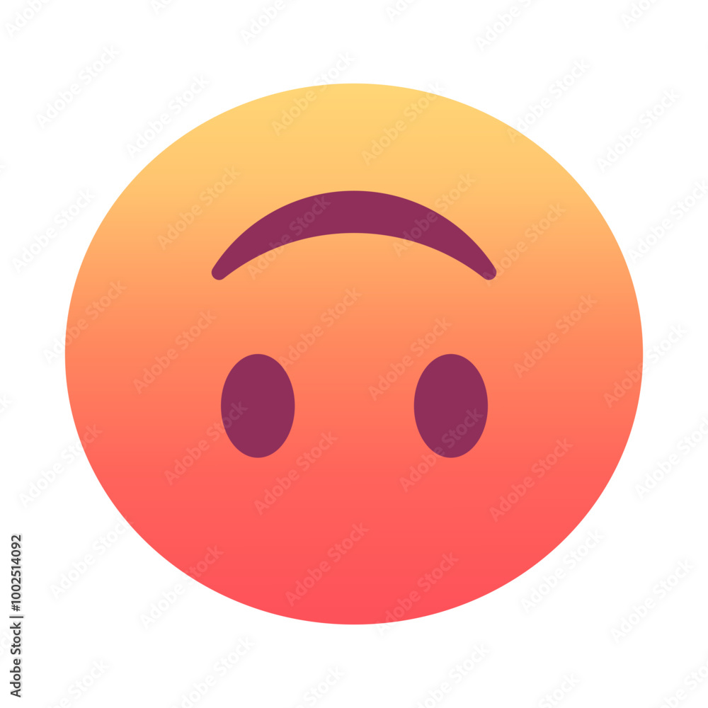 Upside-down face emoji icon. Trendy colors, popular element for social media and digital designs. Emoticon, isolated element.