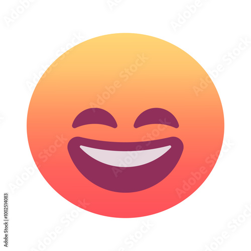 Grinning face with smiling eyes emoji icon. Trendy colors, popular element for social media and digital designs. Emoticon, isolated element.