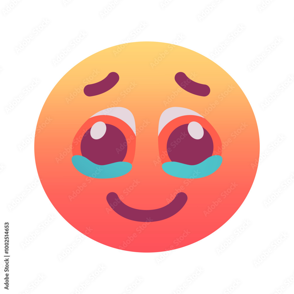 Face holding back tears emoji icon. Trendy colors, popular element depicting a mix of sadness and strength, often used in social media. Emoticon, isolated element. Face holding back tears emoji icon. Trendy colors, popular element depicting a mix of sadness and strength, often used in social media. Emoticon, isolated element.