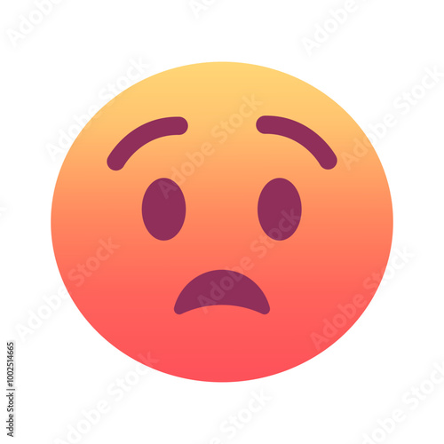 Anguished face emoji icon. Trendy colors, popular element depicting deep sadness or distress, frequently used in social media. Emoticon, isolated element.