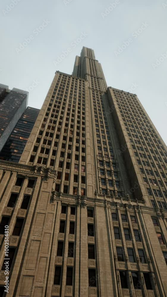 Looking directly up at the skyline of the financial district Looking directly up at the skyline of the financial district