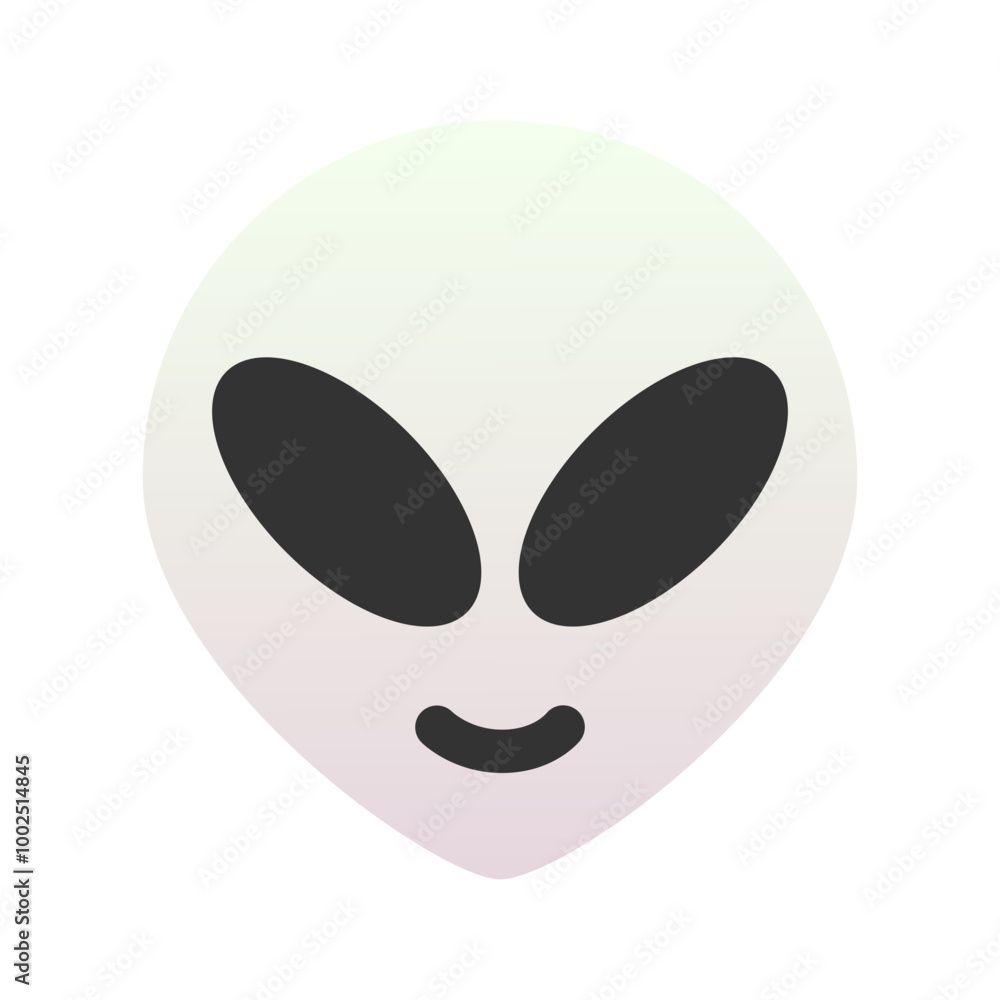 Alien emoji icon. Trendy colors, popular element often representing extraterrestrial themes, widely used in social media. Emoticon, isolated element. Alien emoji icon. Trendy colors, popular element often representing extraterrestrial themes, widely used in social media. Emoticon, isolated element.