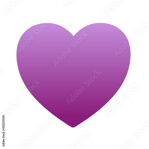 Purple heart emoji icon. Trendy colors, popular element representing love and affection, frequently used in social media. Emoticon, isolated element.