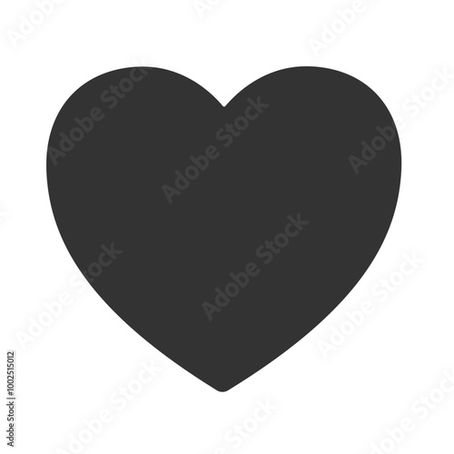 Black heart emoji icon. Trendy colors, popular element representing love and affection, frequently used in social media. Emoticon, isolated element.