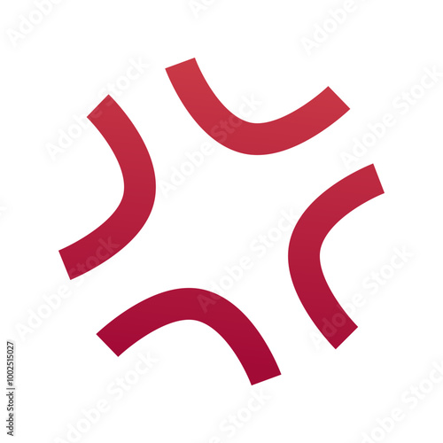 Anger symbol emoji icon. Trendy colors, popular element representing frustration or rage, often used in social media. Emoticon, isolated element.