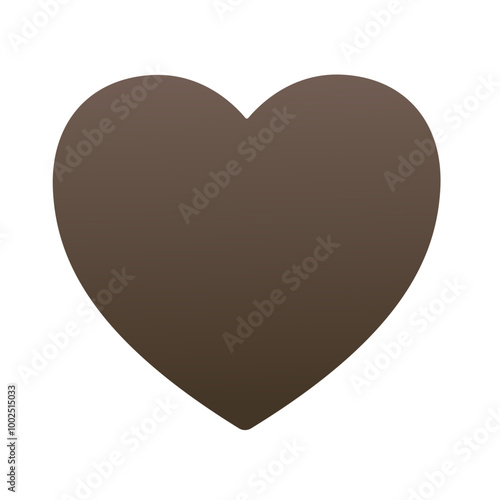 Brown heart emoji icon. Trendy colors, popular element representing love and affection, frequently used in social media. Emoticon, isolated element.