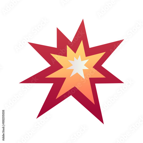Collision emoji icon. Trendy colors, popular element representing impact or crash, often used in social media. Emoticon, isolated element.