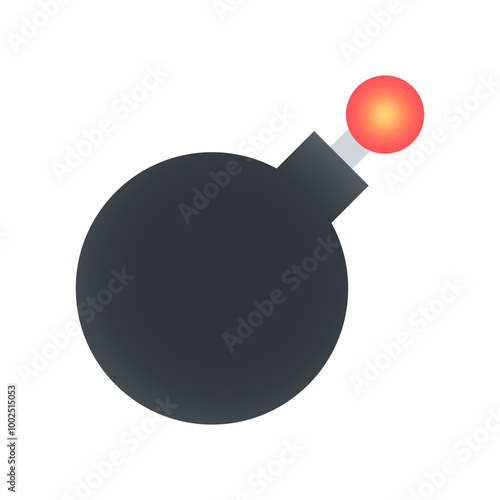 Bomb emoji in trendy colors, representing explosive energy or surprise. This popular emoticon element is widely used in social media to convey excitement or dramatic situations.