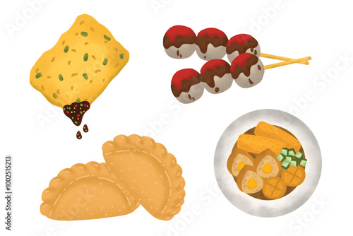 Indonesian Traditional Food Illustration Collection
