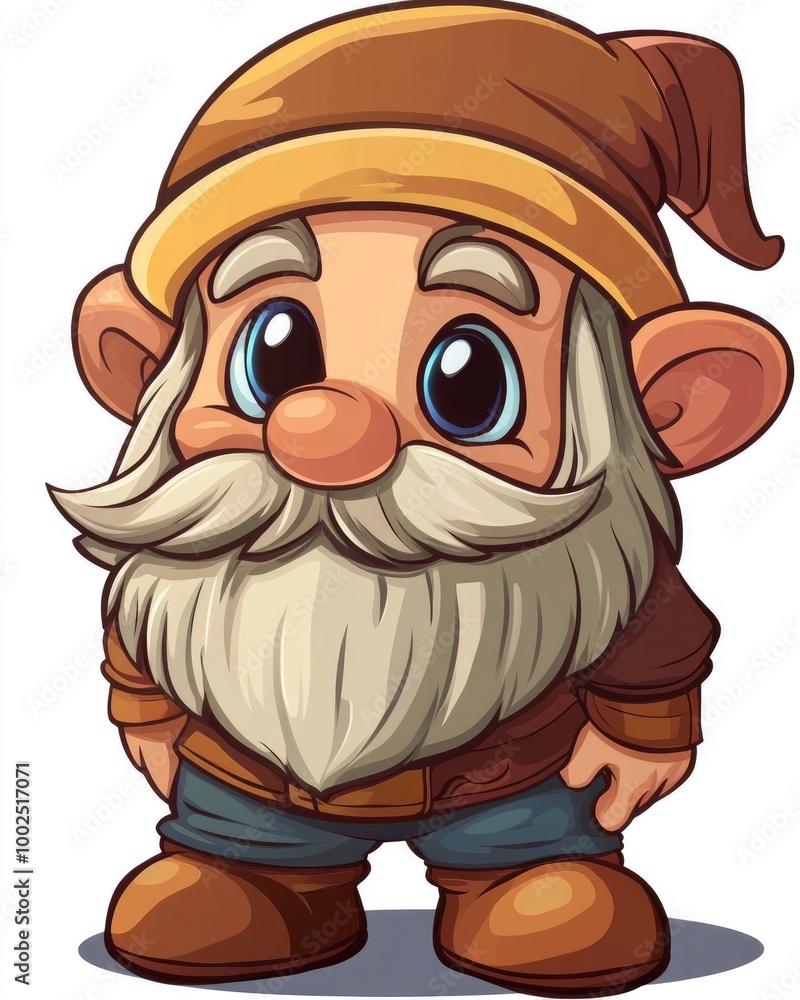 Naklejka premium Adorable Dwarf Cartoon Character Icons