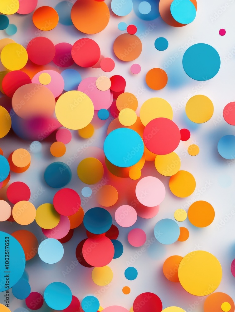 Vibrant 3D rendered circles in bright colors against a white backdrop Vibrant 3D rendered circles in bright colors against a white backdrop
