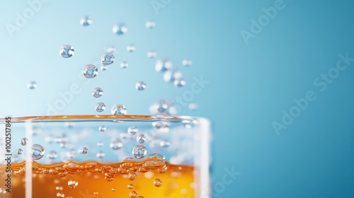 A close up shot of a liquid culture broth, showcasing the turbidity caused by bacterial growth.