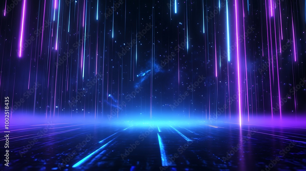 Futuristic neon lights in vibrant colors create a mesmerizing digital background featuring abstract patterns. Futuristic neon lights in vibrant colors create a mesmerizing digital background featuring abstract patterns.