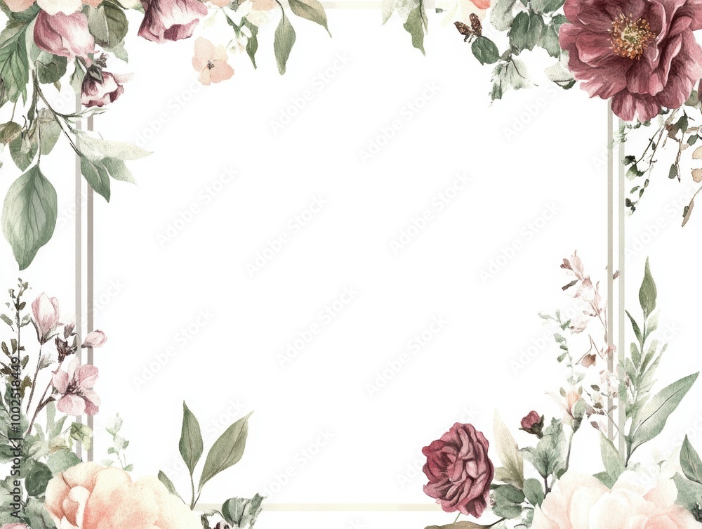 Floral Frame Border. Floral Frame Border.