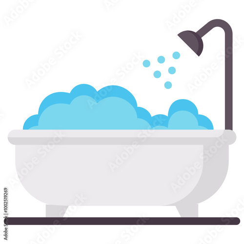 bathtub flat vector icon