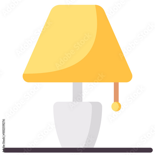 bedside lamp flat vector icon