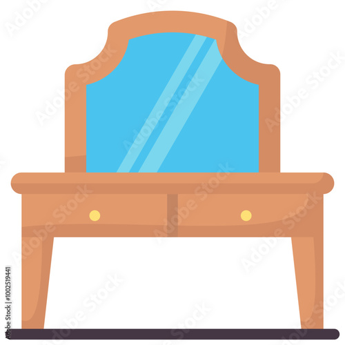 dressing table flat vector icon