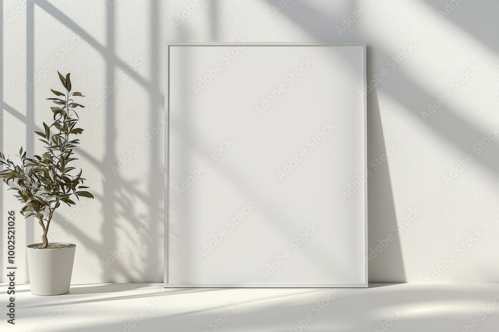 A3 Poster Mockup on White Background created with Generative AI A3 Poster Mockup on White Background created with Generative AI