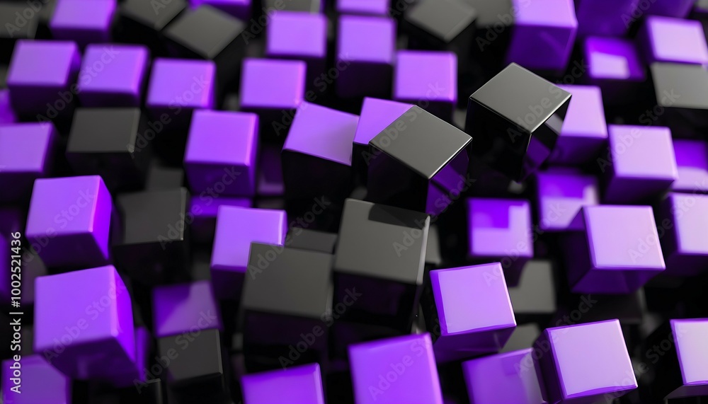 Geometric 3D Cubes in Blurred HD Background Geometric 3D Cubes in Blurred HD Background