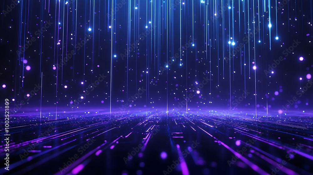 Vibrant abstract lights in shades of purple creating a mesmerizing digital landscape. Vibrant abstract lights in shades of purple creating a mesmerizing digital landscape.