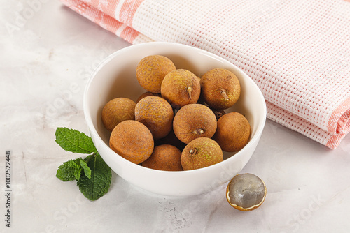 Tropical delicous fruit Longan heap