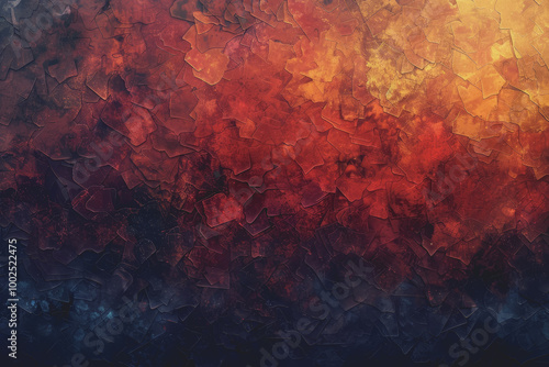 Reddish brown, fire, copper orange, black abstract background. geometric shapes color gradient.