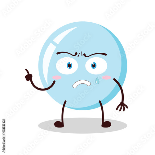 Cute weird expression of bubble cartoon character