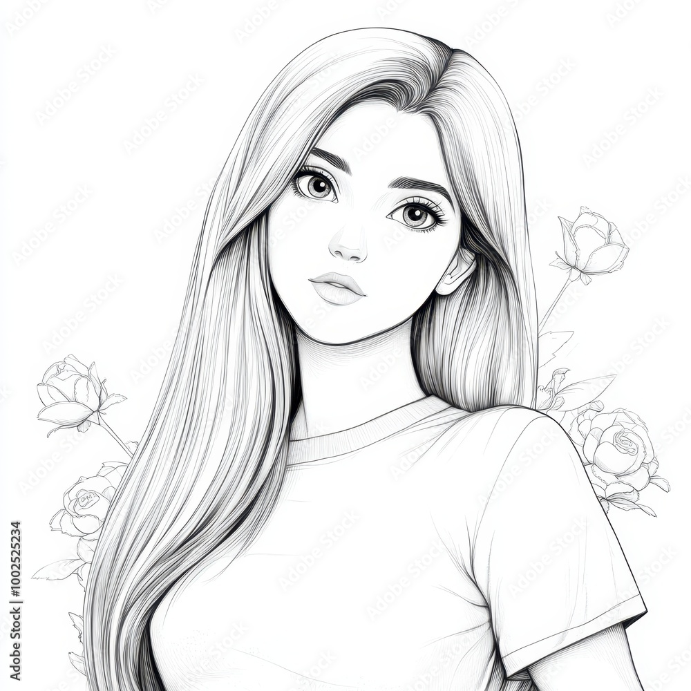 a girl with long hair and a white shirt a girl with long hair and a white shirt