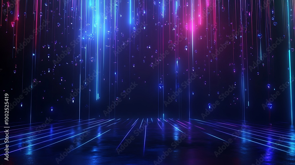 Vibrant neon lights creating an abstract digital background with streaks, perfect for tech or futuristic themes. Vibrant neon lights creating an abstract digital background with streaks, perfect for tech or futuristic themes.