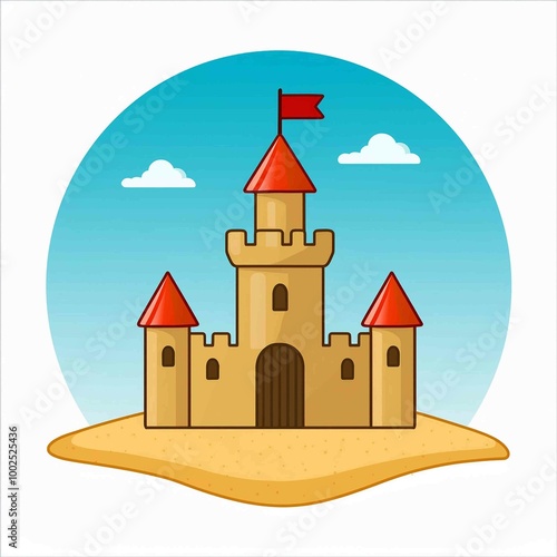 sand castle with sky on background vector