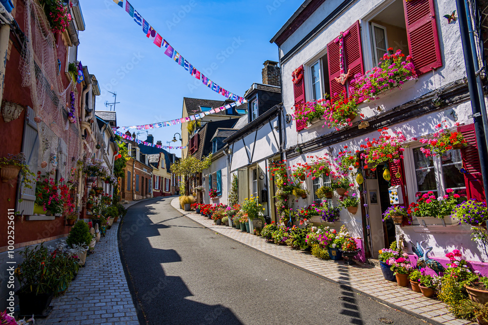 Fototapeta premium La rue des pêcheurs à Saint-Valery-sur-Somme