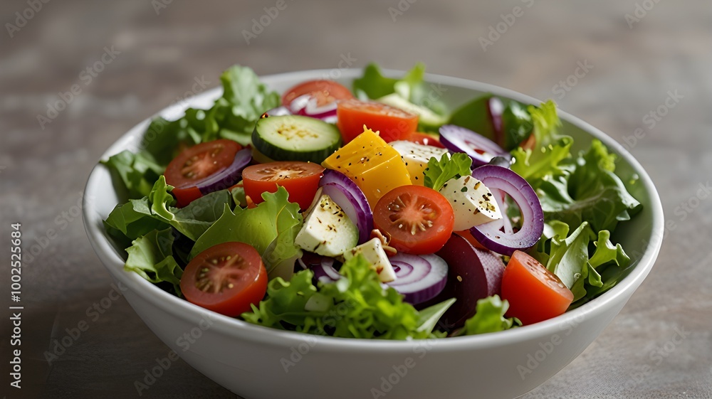 A bowl of colorful mixed salad A bowl of colorful mixed salad