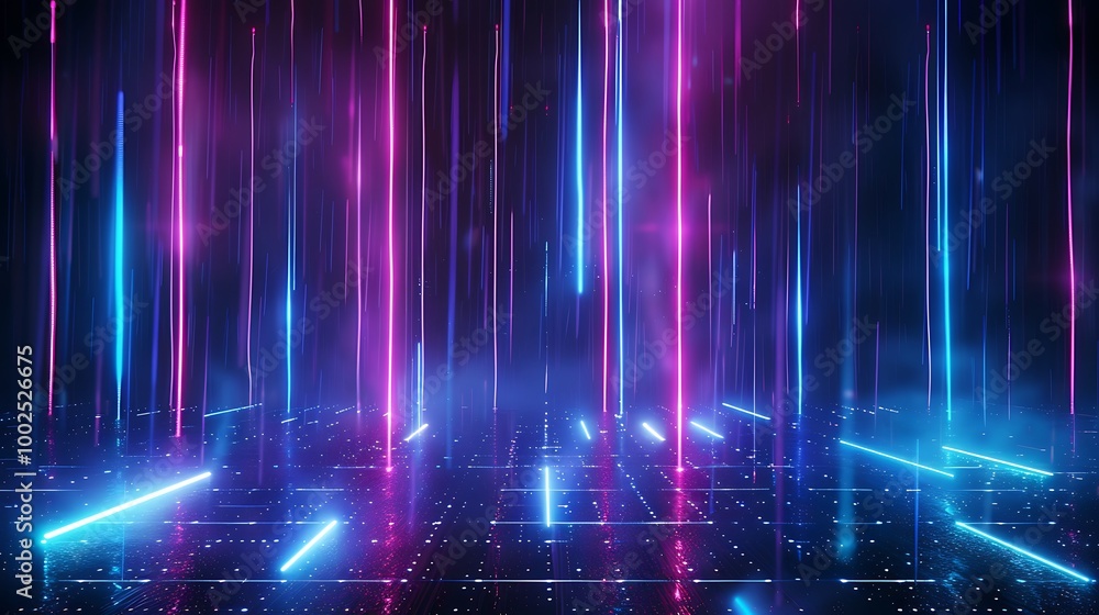 Vibrant neon lines create a mesmerizing digital background with a futuristic vibe. Vibrant neon lines create a mesmerizing digital background with a futuristic vibe.