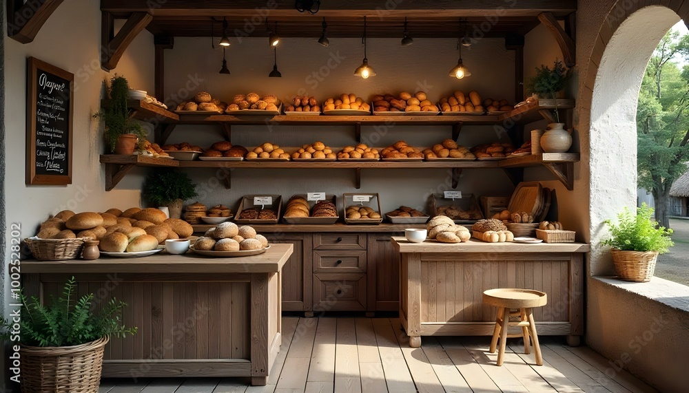 Quaint bakery with delicious breads and warm aromas Quaint bakery with delicious breads and warm aromas