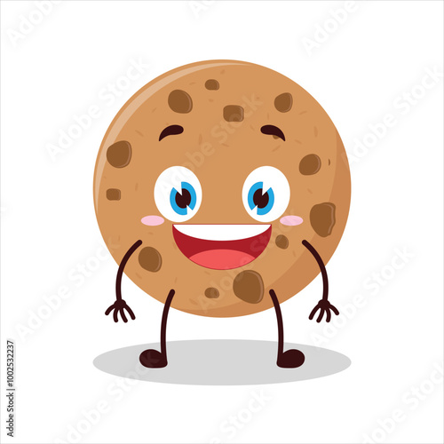 Cute happy expression of cookies cartoon character