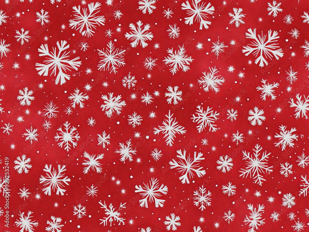 A red background with white snowflakes A red background with white snowflakes