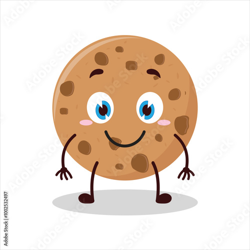 Cute smile expression of cookies cartoon character